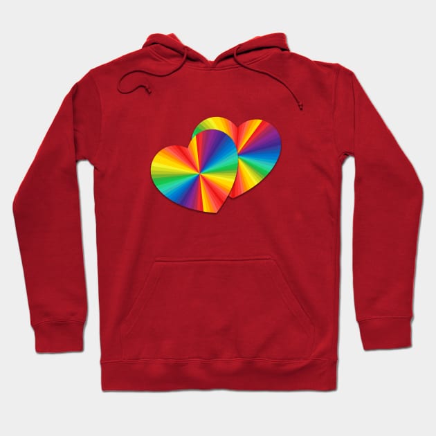 Rainbow Hearts Hoodie by mynaito